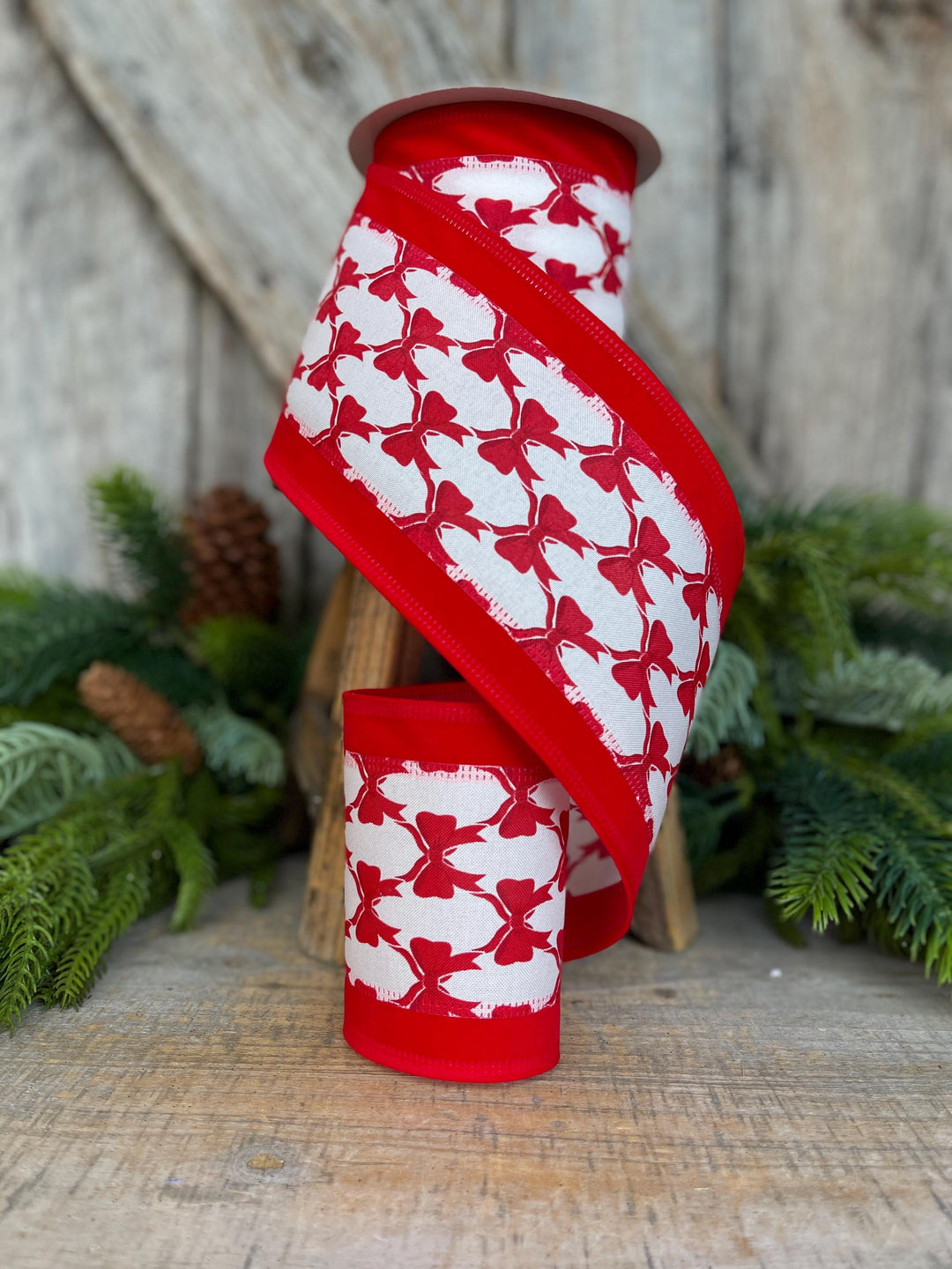 4" Coquette Bright Red Bow Ribbon, Red Bow Ribbon, Red Christmas Ribbon