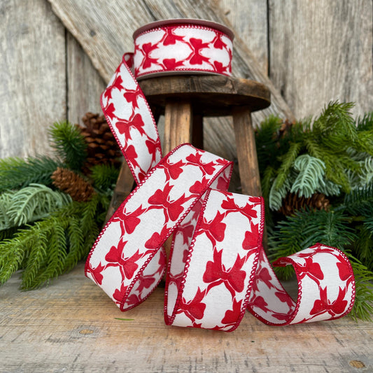1.5" Coquette Bright Red Bow Ribbon, Red Bow Ribbon, Red Christmas Ribbon, Christmas Gift Wrap Ribbon, Ribbon for Tree, Ribbon for Bows
