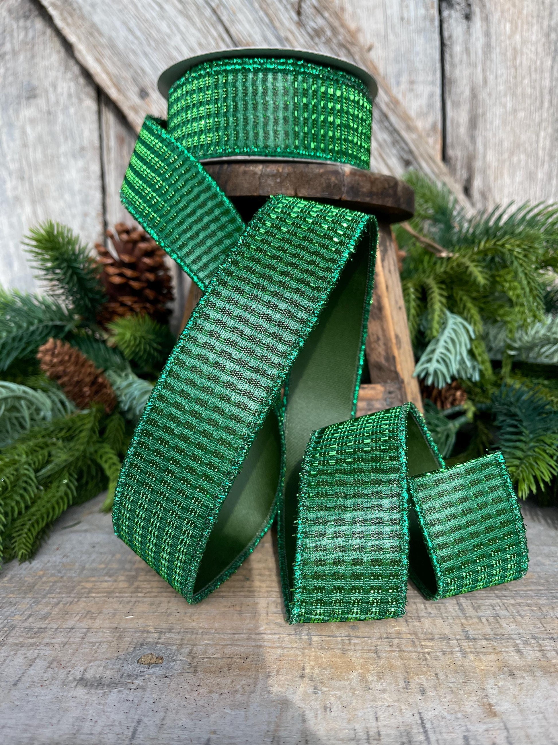 1.5" Emerald Green Ribbon, Christmas Ribbon, Green Ribbon, Christmas Tree RIbbon, Ribbon, Emerald Green Ribbon