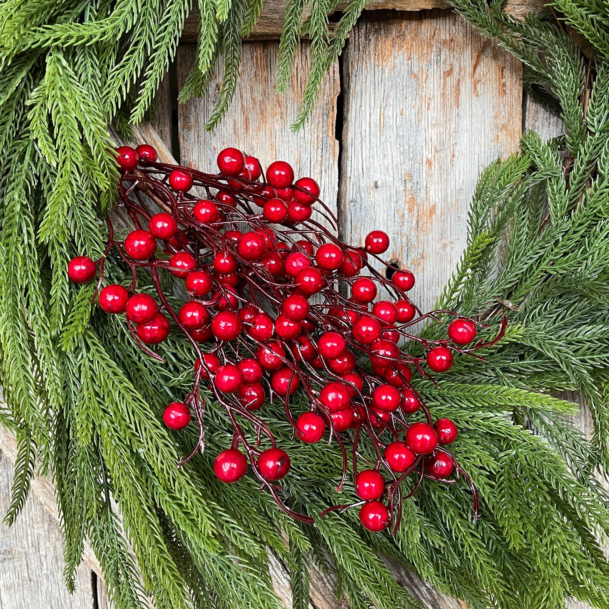 20" Red Berry Bush, Christmas Berries Stem, Christmas Tree Berries
