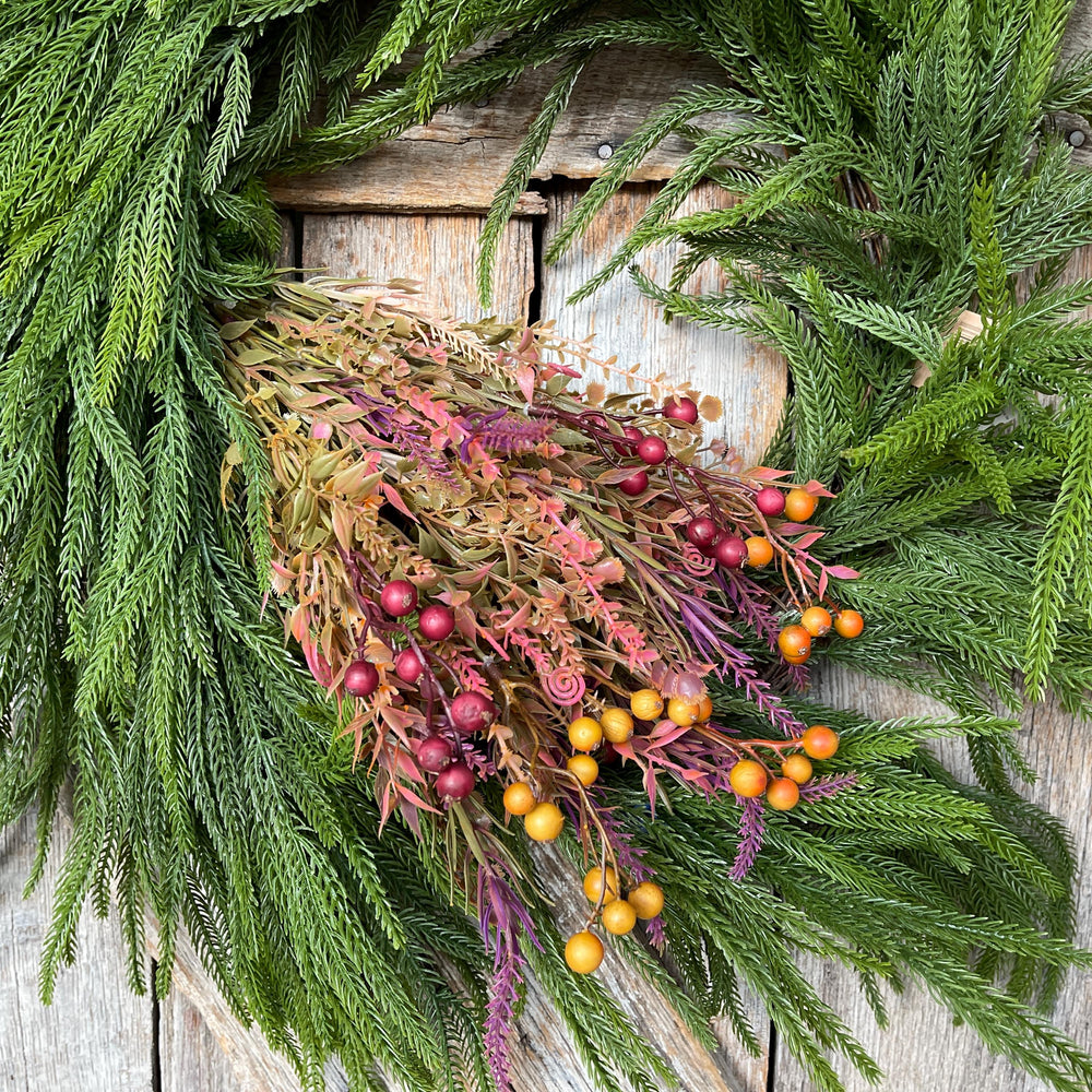 20" Fall Greenery Bush, Autum Plastic Greenery Bush, Wreath Filler