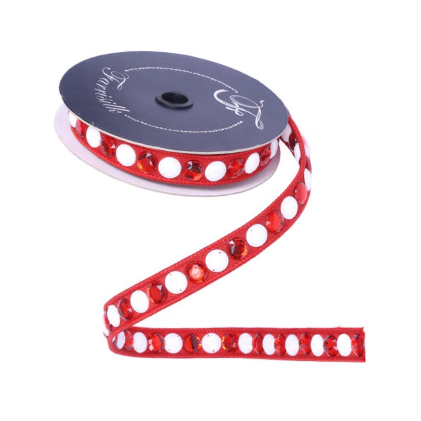 3/4" Gumdrop Red Ribbon, Christmas Ribbon, Farrisilk Ribbon