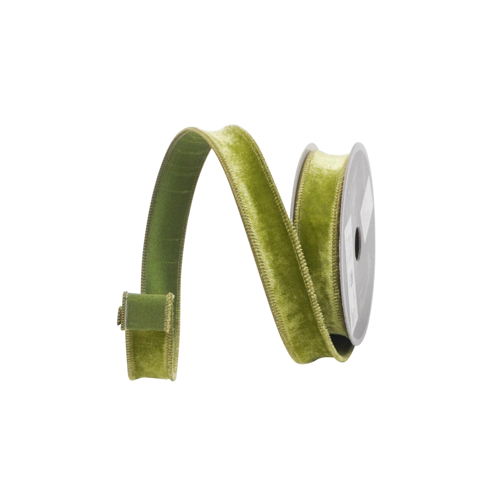 1" Forest Green Velveteen Ribbon, Farrisilk Ribbon, Moss Green Ribbon, Christmas Ribbon
