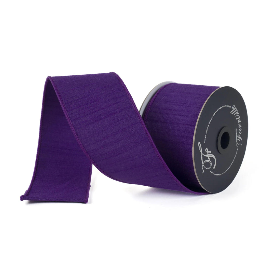 2.5” Purple Ribbon, Farrisilk ribbon, wired ribbon