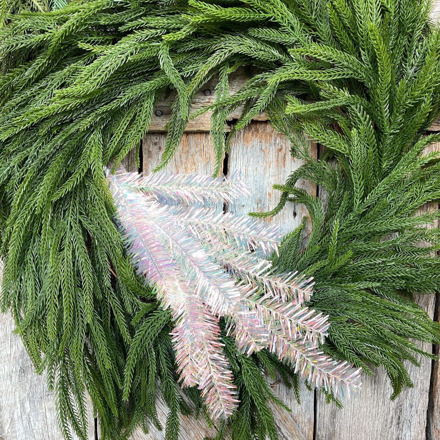 24" Iridescent Pine Spray, Tree Topper Spray, Iridescent Picks Stems, 86370SP24