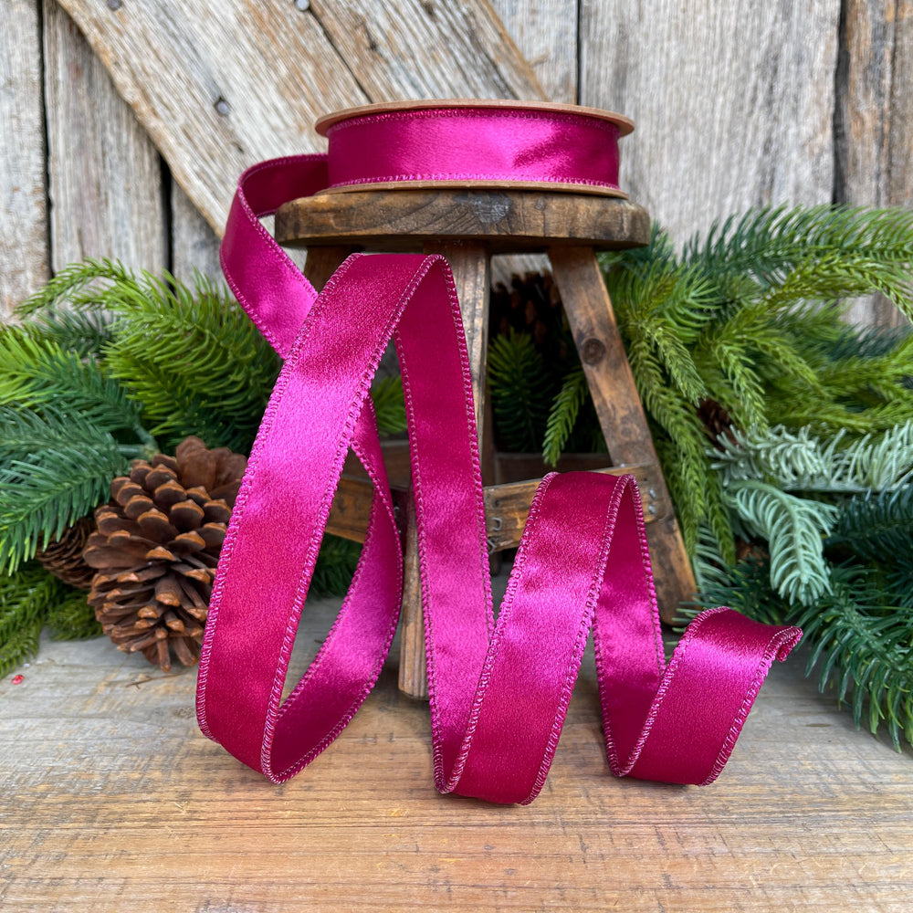 1" Hot Pink Ribbon, Christmas Ribbon, Shimmer Ribbon