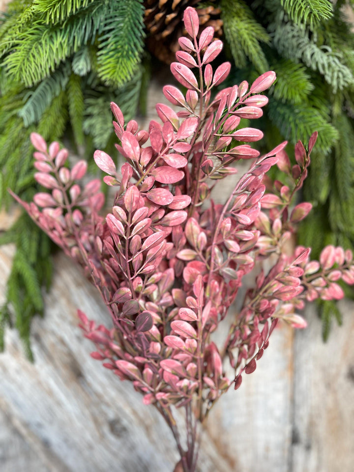 Mauve Pink Hemlock Greenery Bush: 21" Christmas &amp; Fall Filler