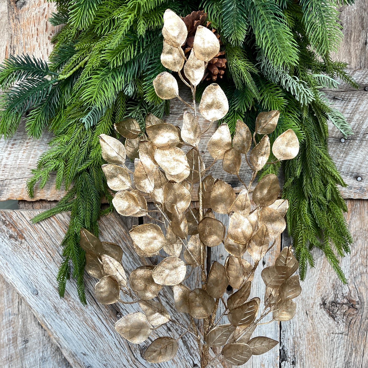 32" Gold Birch Spray, Gold Copper Christmas Spray, Christmas Tree Spray