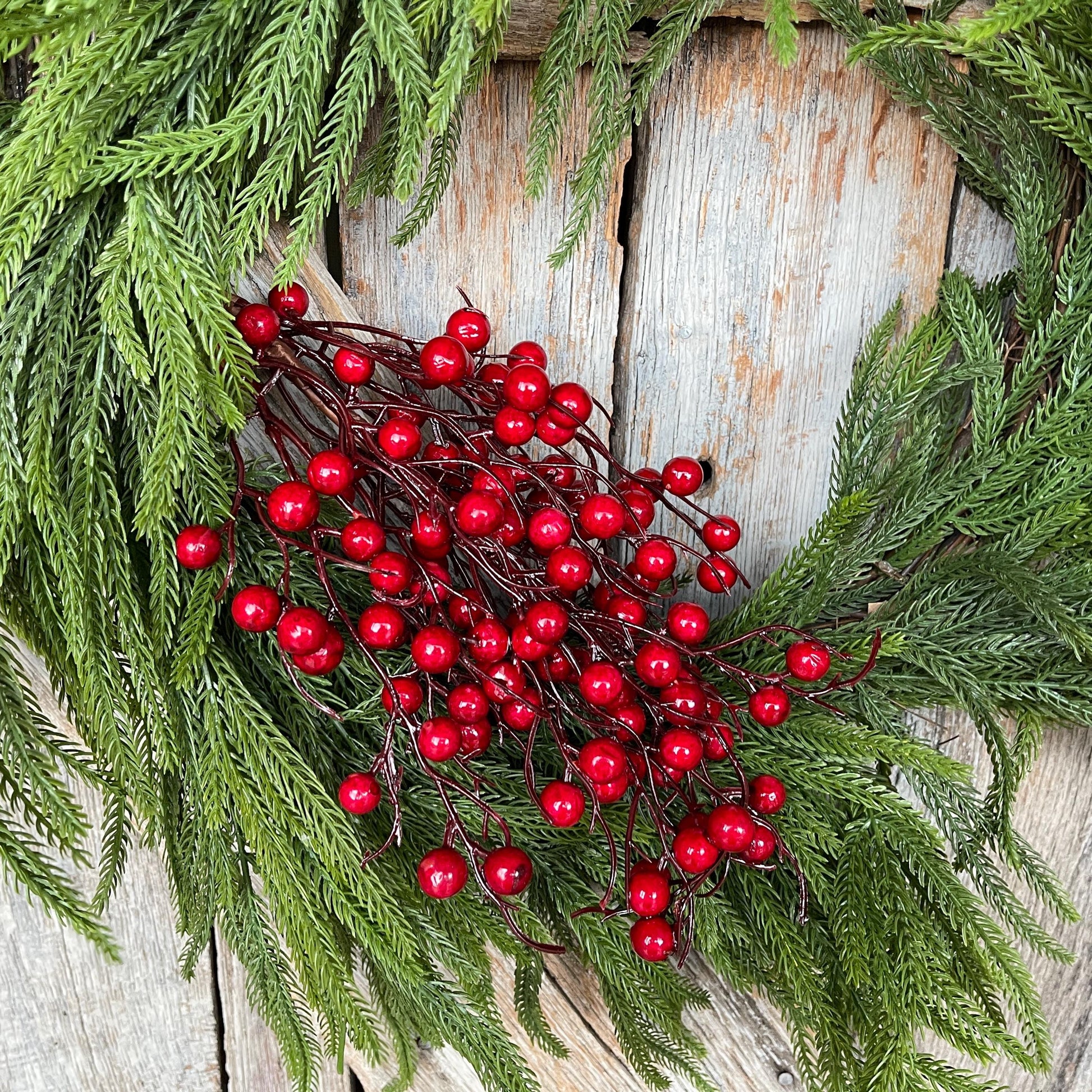 20" Red Berry Bush, Christmas Berries Stem, Christmas Tree Berries