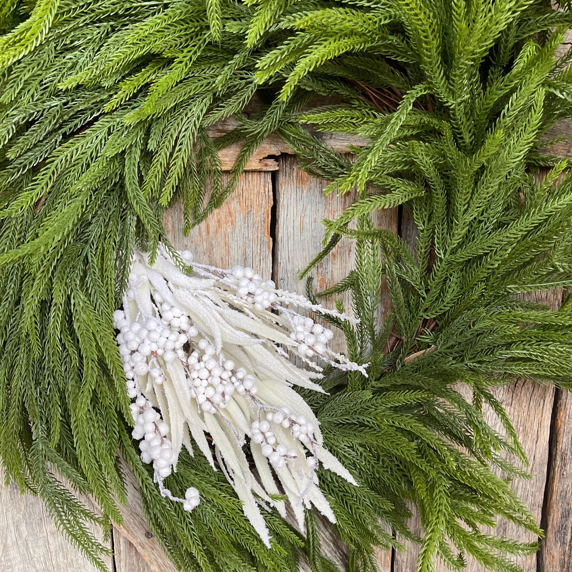 20" White Snow Berry Bush, White Christmas Greenery, White Filler Bush