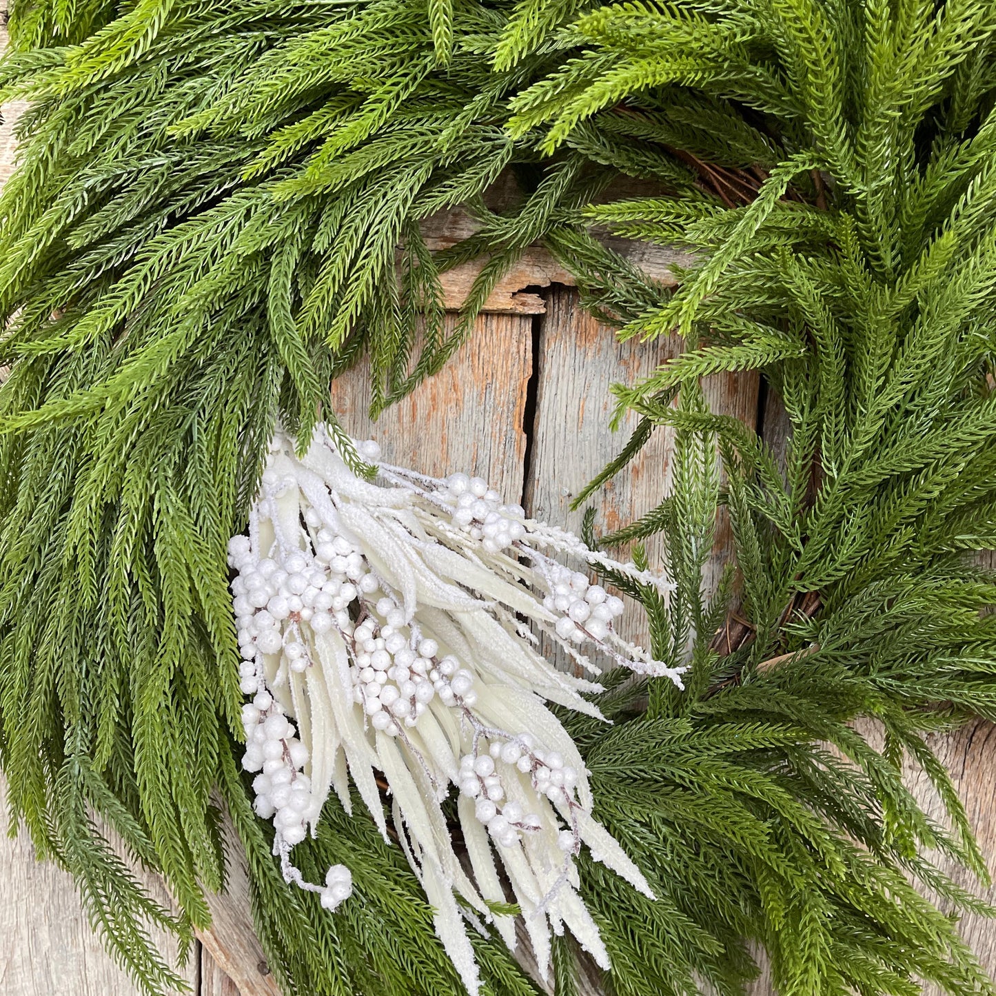 20" White Snow Berry Bush, White Christmas Greenery, White Filler Bush