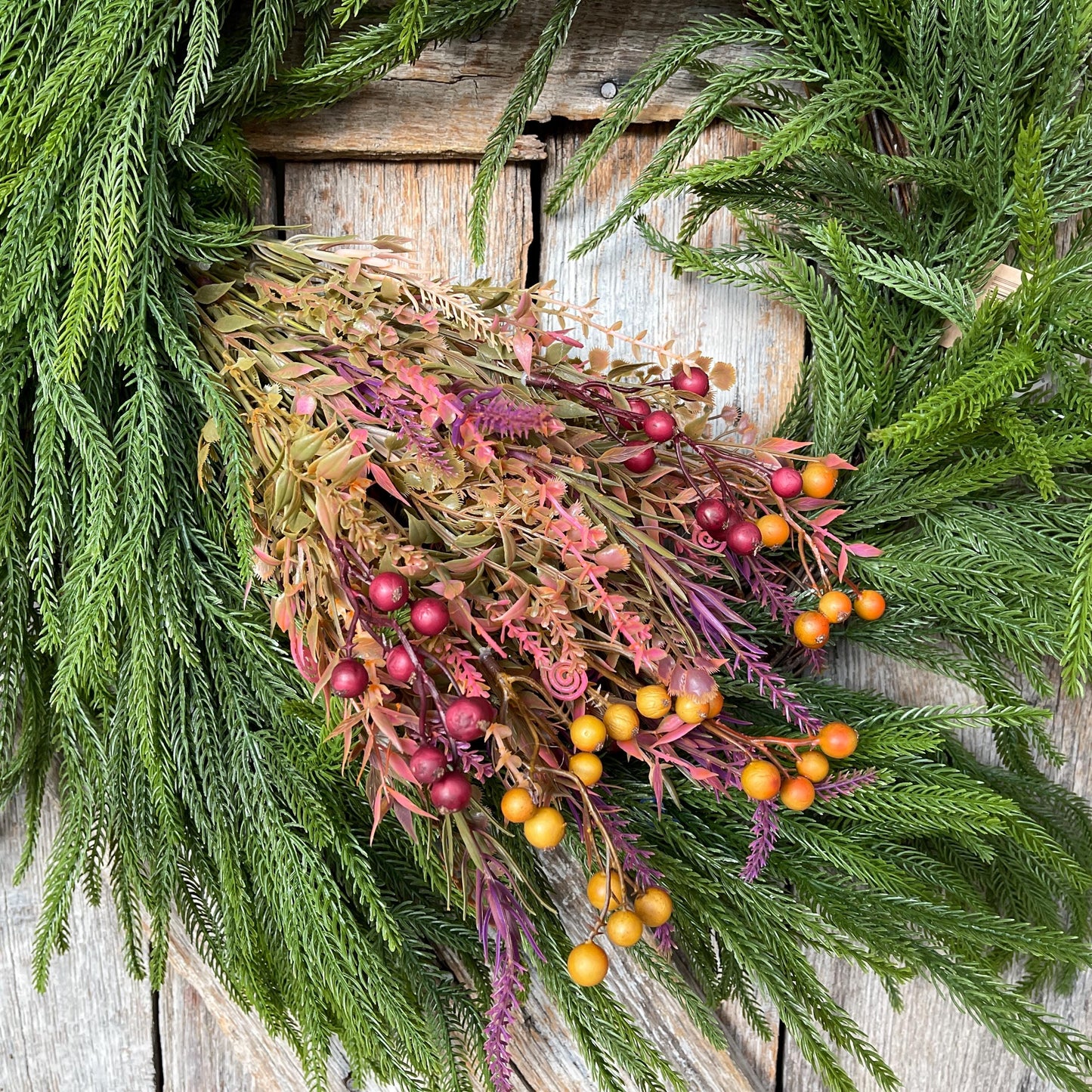 20" Fall Greenery Bush, Autum Plastic Greenery Bush, Wreath Filler, Fall bush, Purple autumn greenery, wreath supply, 85252