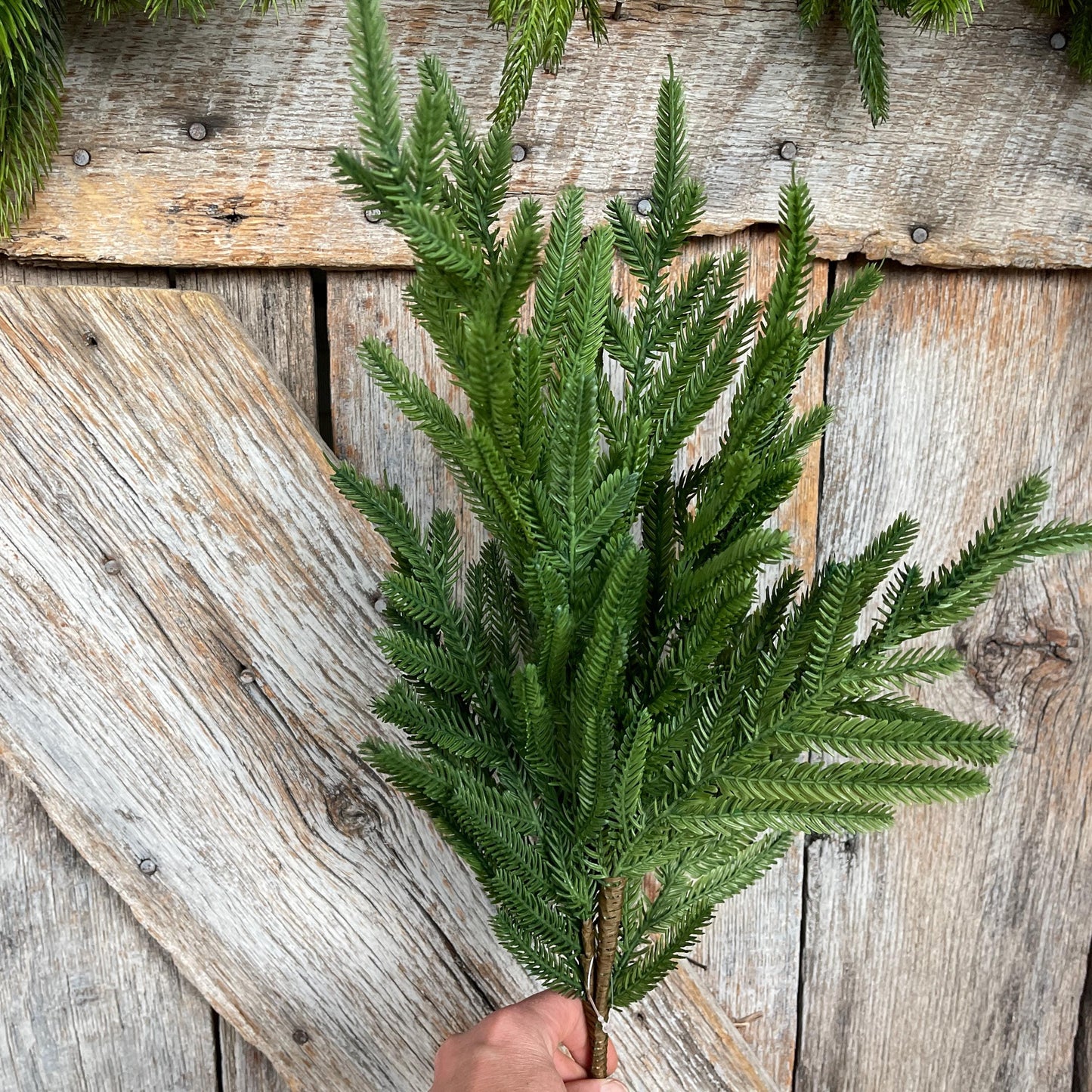 27" Norfolk Pine Spray, Real Touch Norfold Pine, Artificial Pine Spray