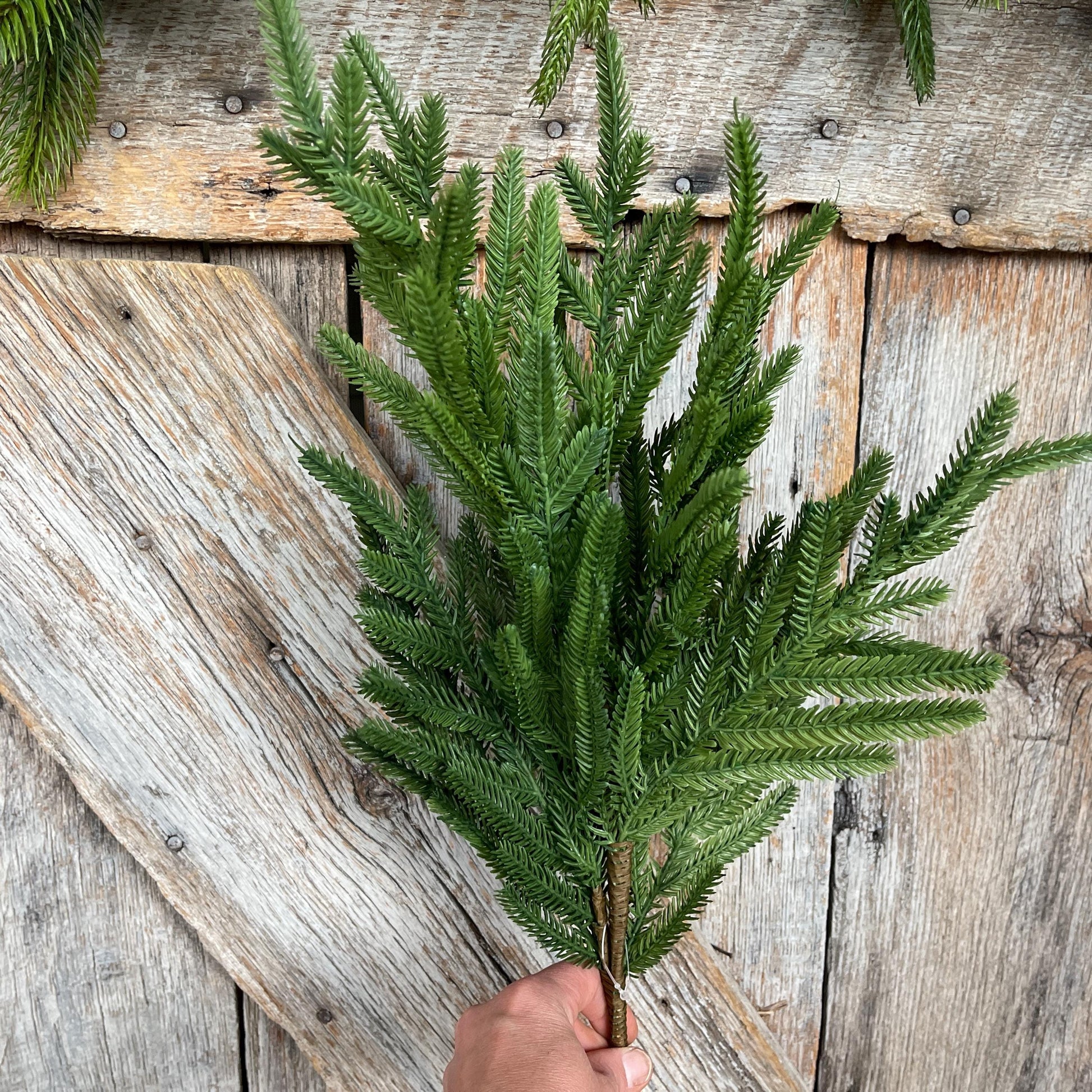 27" Norfolk Pine Spray, Real Touch Norfold Pine, Artificial Pine Spray