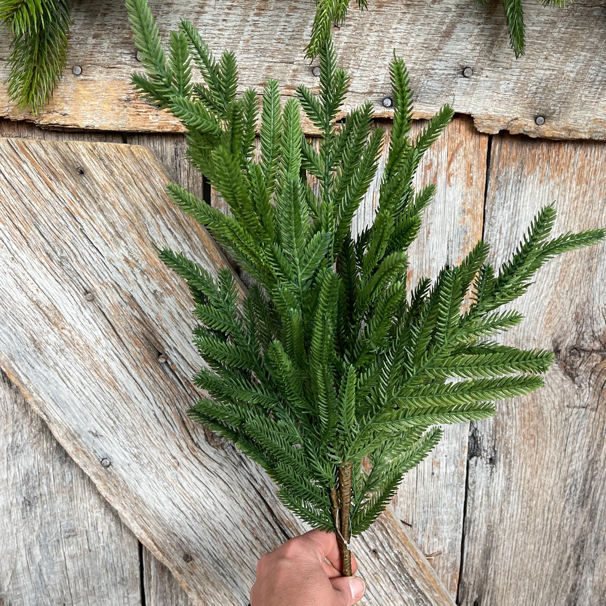 27" Norfolk Pine Spray, Real Touch Norfold Pine, Artificial Pine Spray