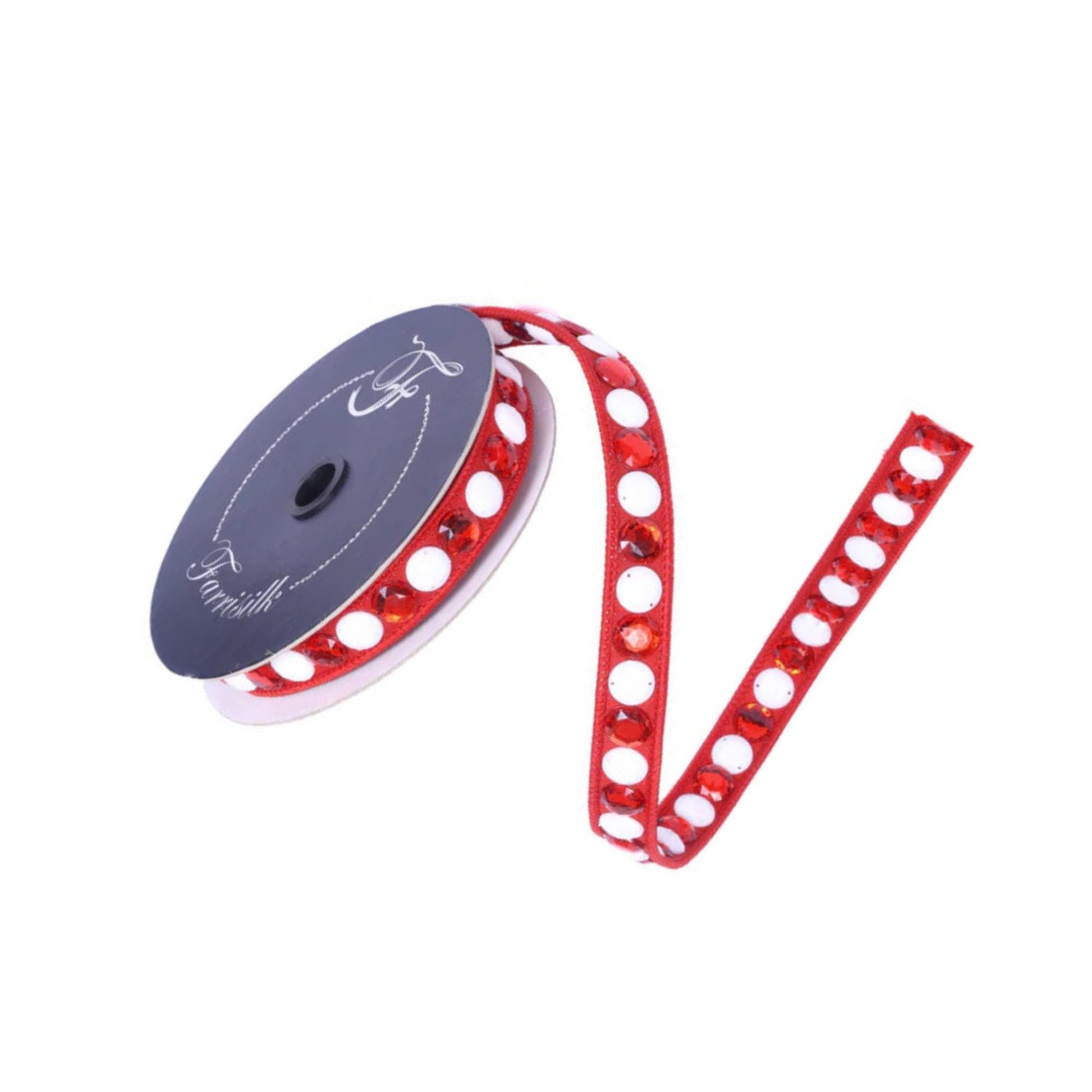 3/4" Gumdrop Red Ribbon, Christmas Ribbon, Farrisilk Ribbon