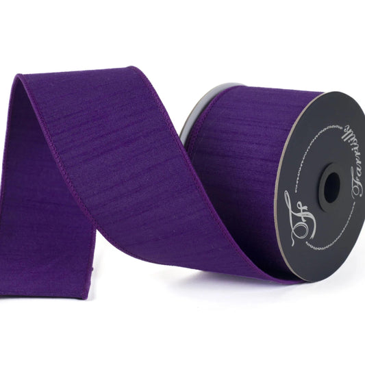 2.5” Purple Ribbon, Farrisilk ribbon, wired ribbon, Jewel Tone Ribbon, Christmas Ribbon, Purple ribbon, RK609-72