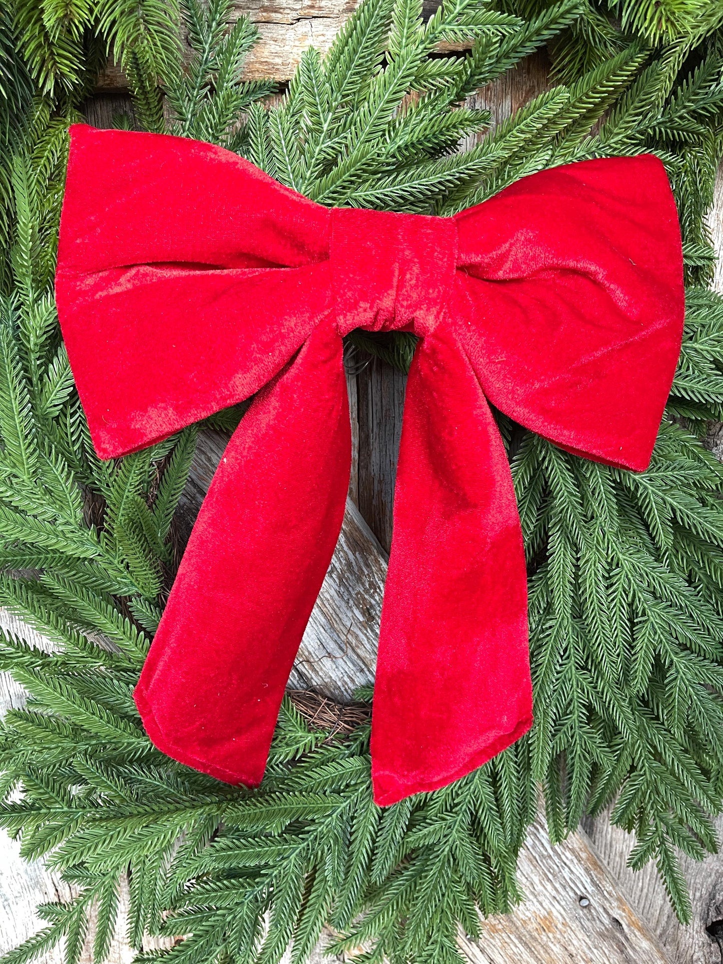 12" x 16" Red Velvet Bow, Red Christmas Bow, Velvet Bow