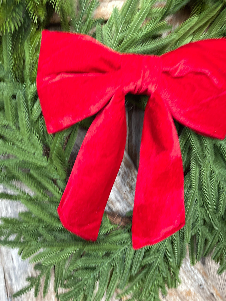 12" x 16" Red Velvet Bow, Red Christmas Bow