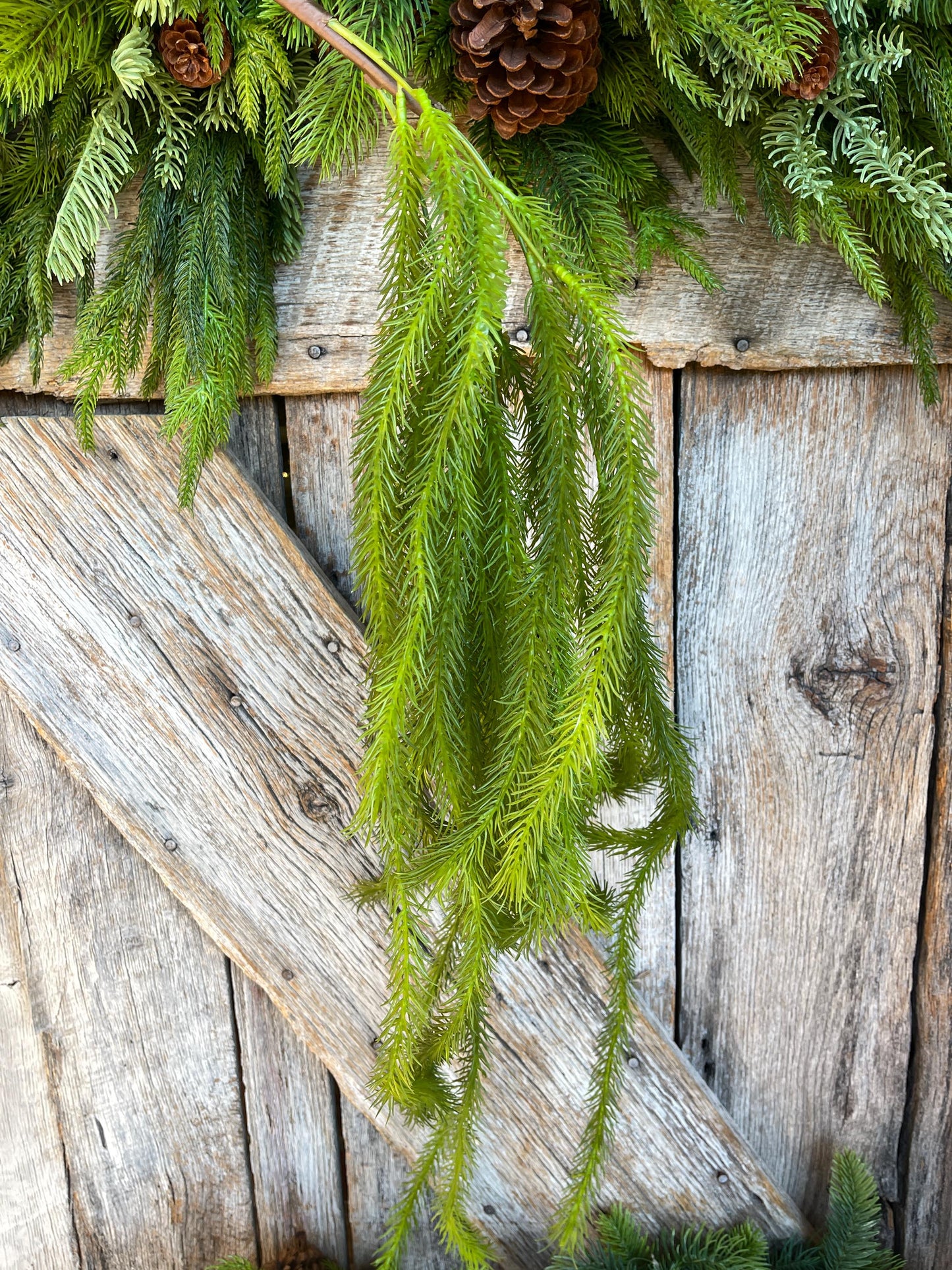 42" Hanging Pine Greenery Bush, Christmas Pine Bush