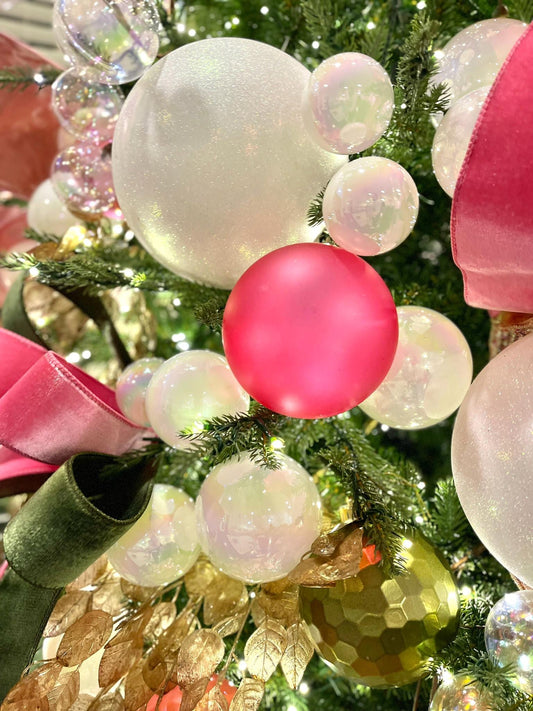 5" Hot Pink Matte Ornament, Pink Ball Ornament, Hot Pink Christmas Ball Ornament