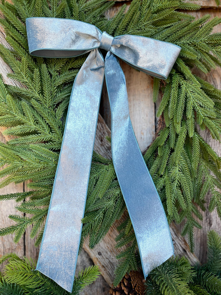 18" BLUE Velvet Bow, Wreath Bow