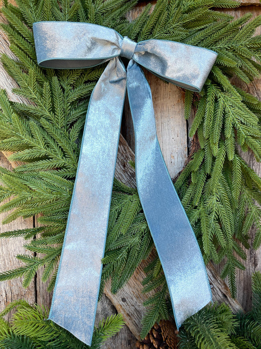 18" BLUE Velvet Bow, Wreath Bow, Christmas Bow