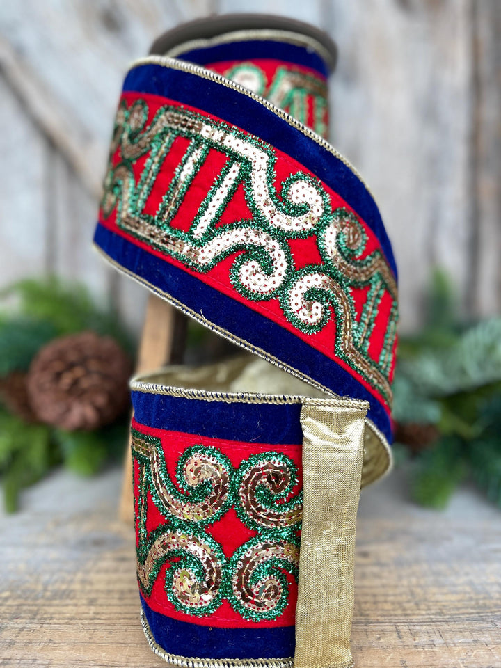 4" Plush Nutcracker Ribbon, Farrisilk Ribbon, Christmas Ribbon
