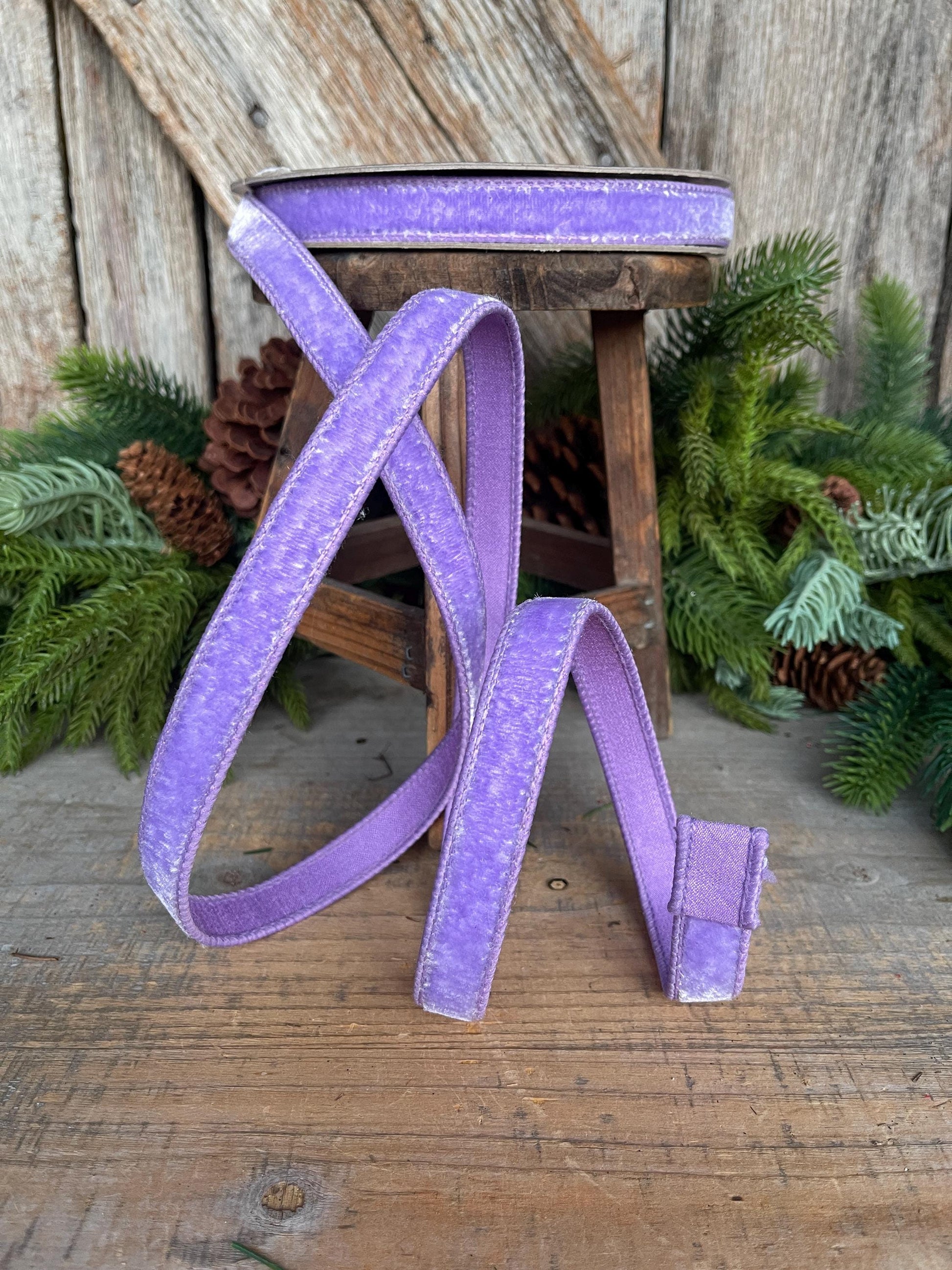 3/4" Lilac Purple Velvet Ribbon, Puprle Christmas Ribbon, RG000-82