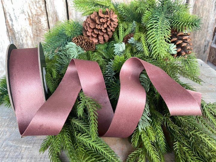 1.5" Pecan Brown Velvet, Double Faced Velvet Ribbon, Unwired Velvet Ribbon