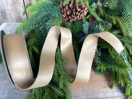 1.5" Gold Velvet, Double Faced Velvet Ribbon, Unwired Velvet Ribbon