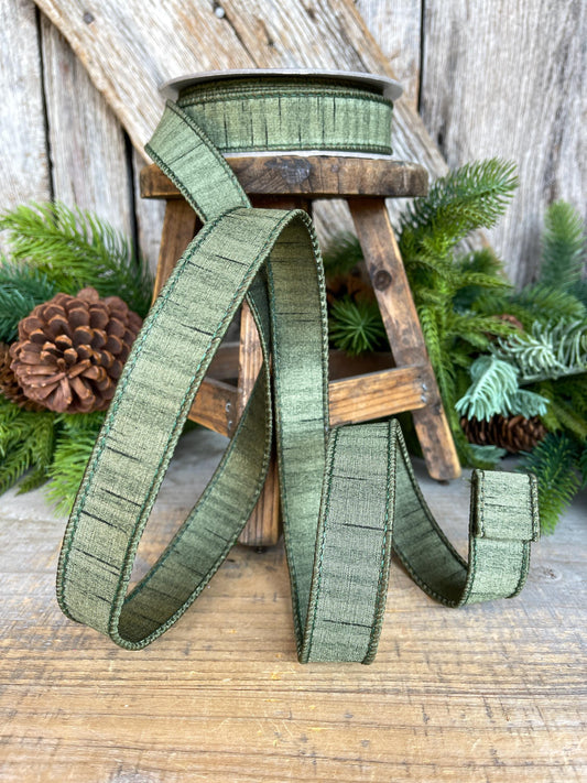 1" Olive Ribbon, Olive Green Ribbon, Christmas Ribbon, Olive Shimmering Ribbon