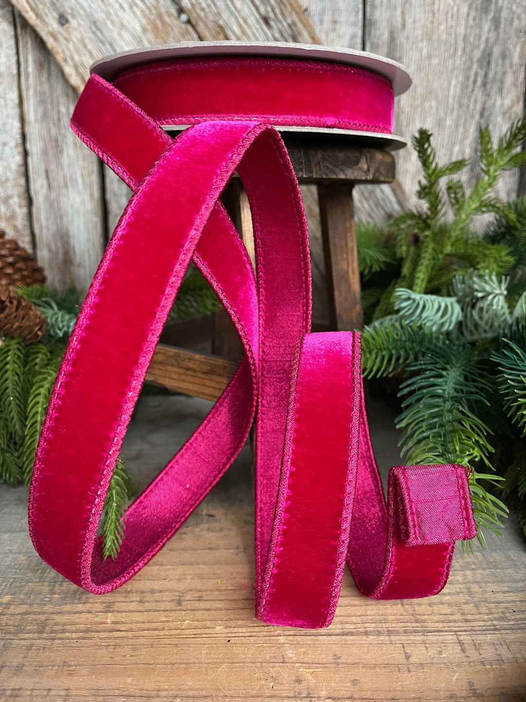 1” Hot Pink Velvet, Velvet Luster, Farrisilk Velvet