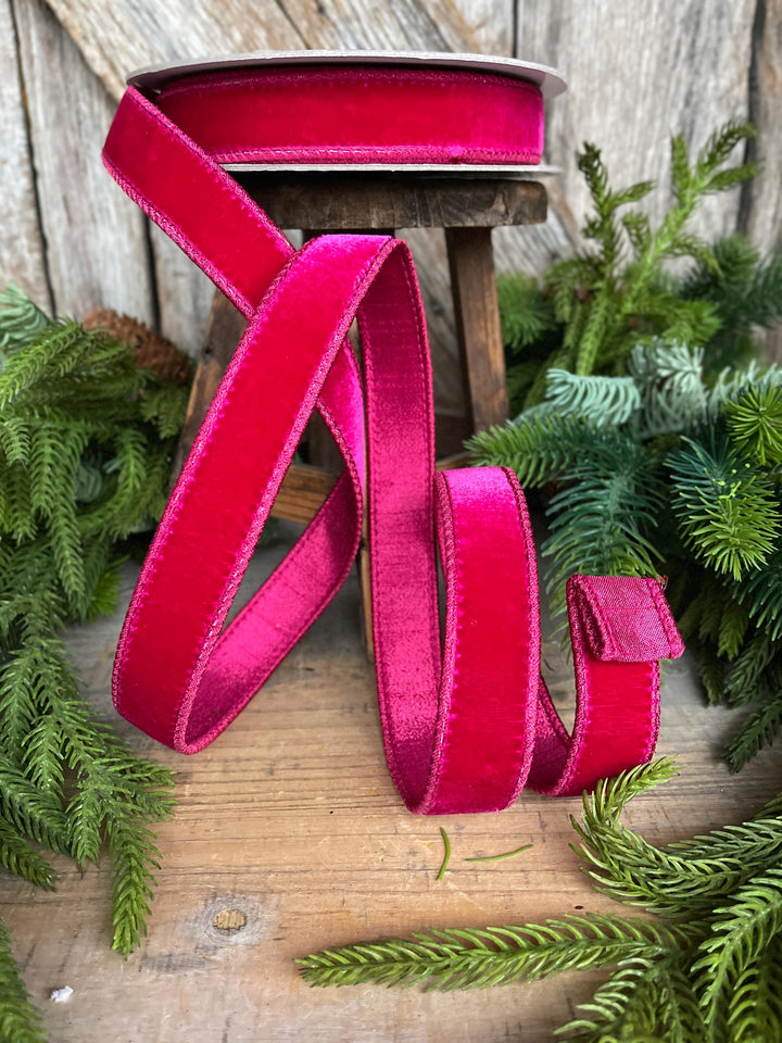 1” Hot Pink Velvet, Velvet Luster, Farrisilk Velvet