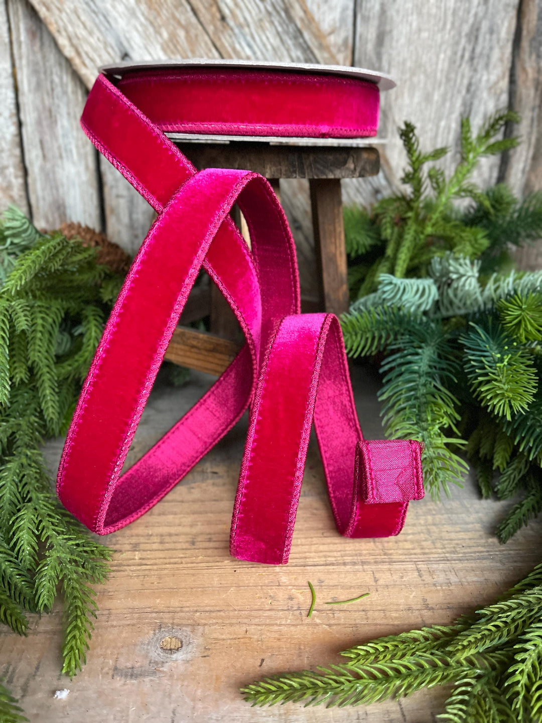 1” Hot Pink Velvet, Velvet Luster, Farrisilk Velvet