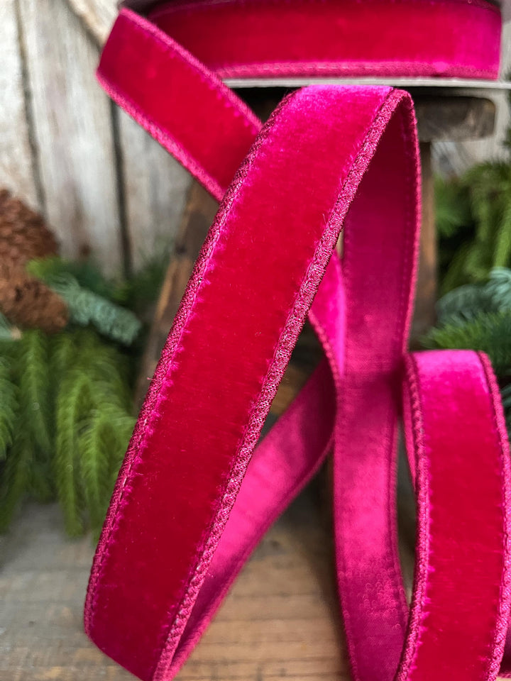 1” Hot Pink Velvet, Velvet Luster, Farrisilk Velvet