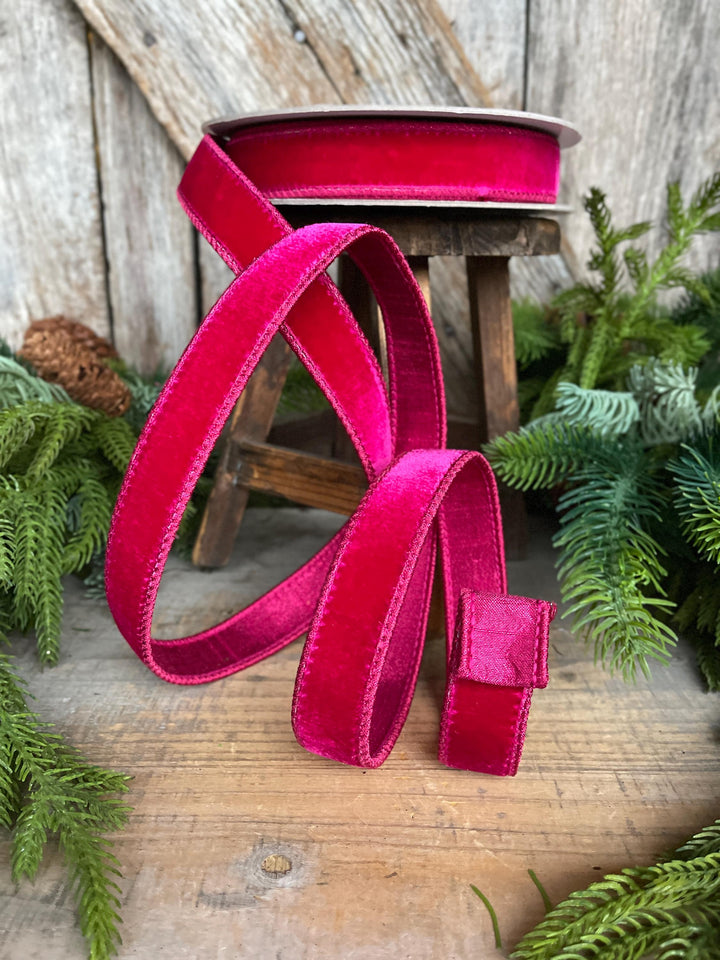 1” Hot Pink Velvet, Velvet Luster, Farrisilk Velvet