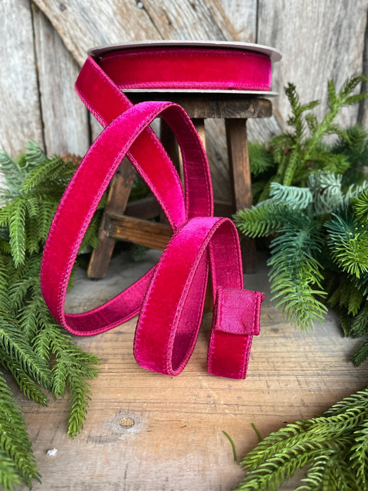 1” Hot Pink Velvet, Velvet Luster, Farrisilk Velvet