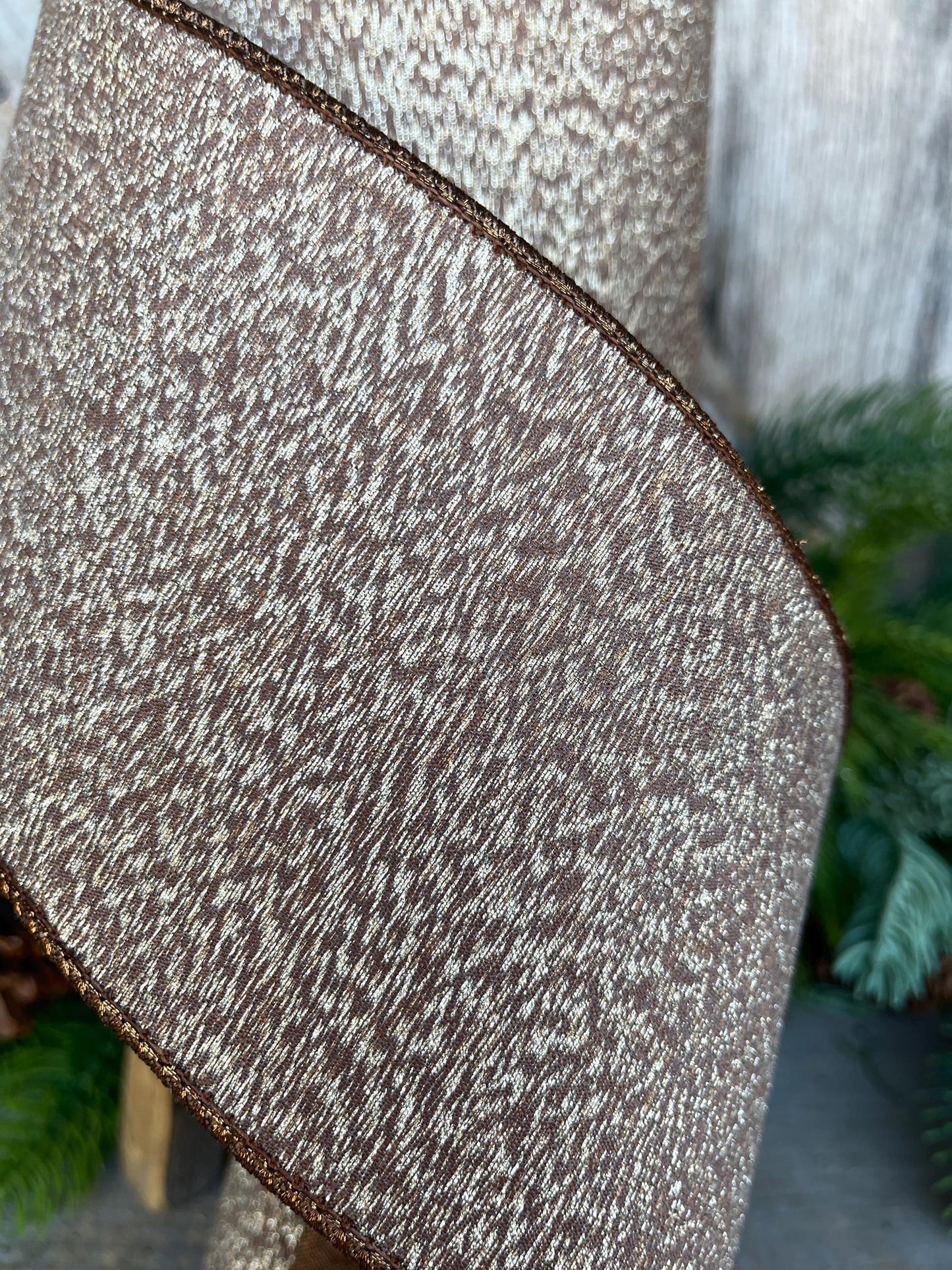 4” Brown Ribbon, Cappuccino Colored ribbon, Stardust ribbon, Christmas Ribbon, Woodsy Ribbon, RK802-29