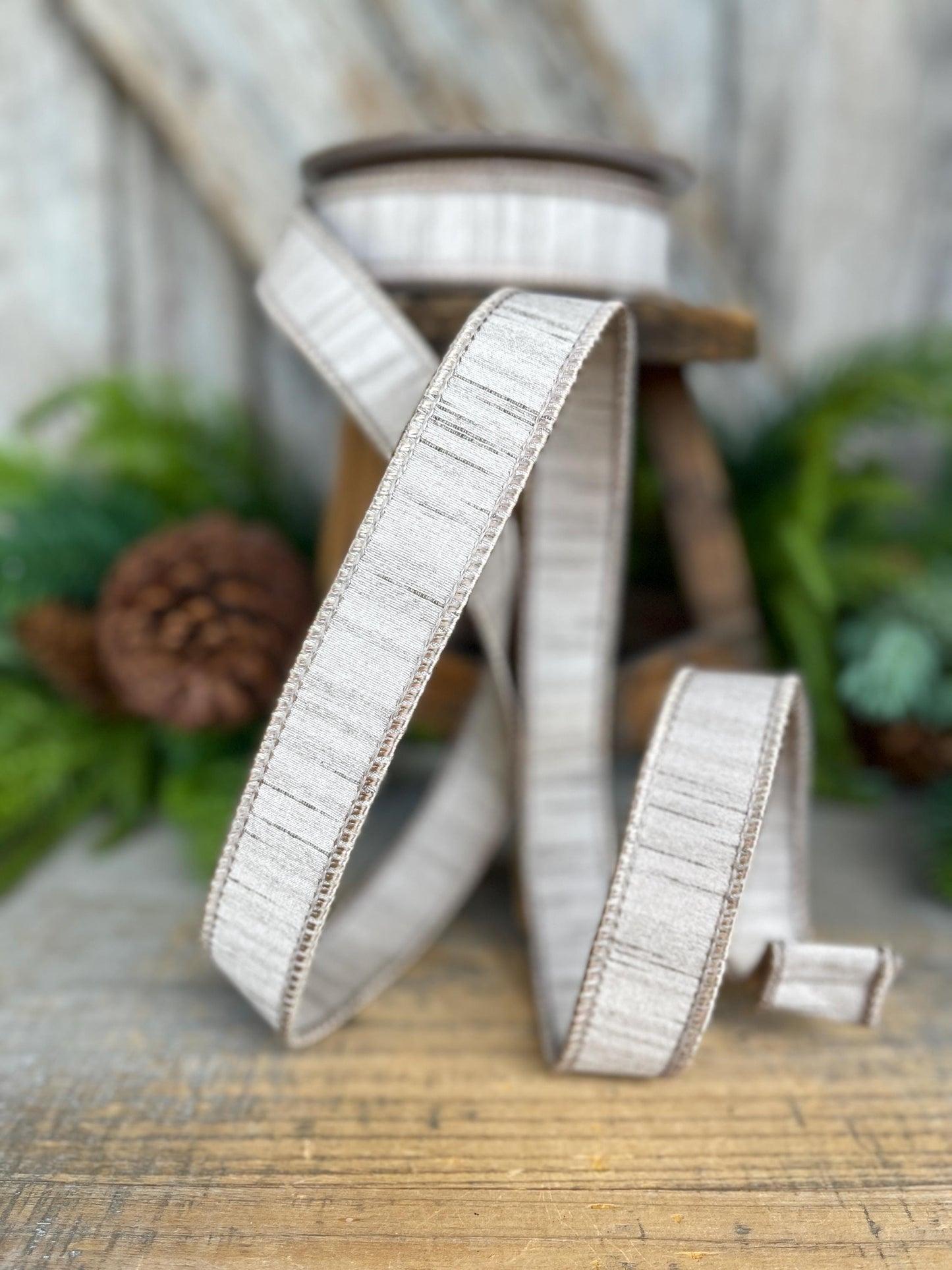 1” Champagne Gold Ribbon, Farrisilk ribbon, Shimmering Silk ribbon, Christmas Ribbon, RK879-93