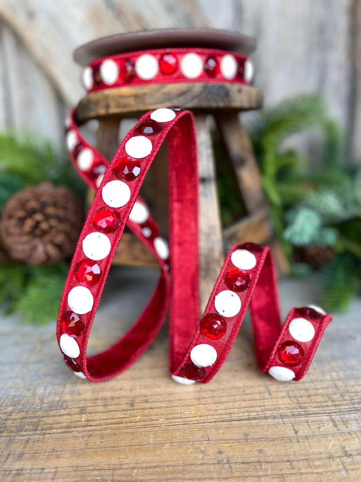 3/4" Gumdrop Red Ribbon, Christmas Ribbon