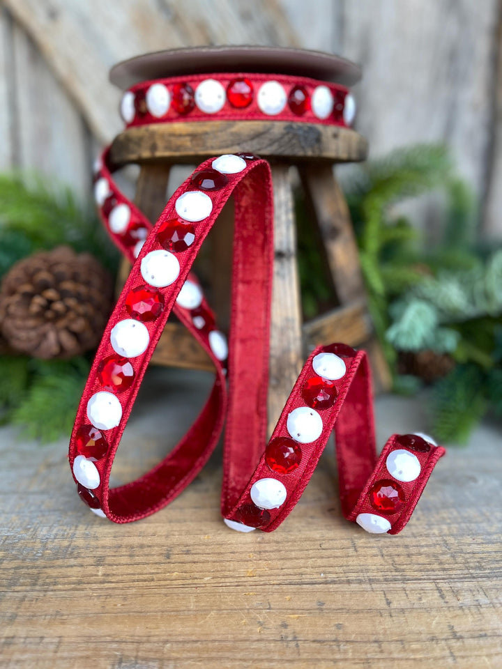 3/4" Gumdrop Red Ribbon, Christmas Ribbon