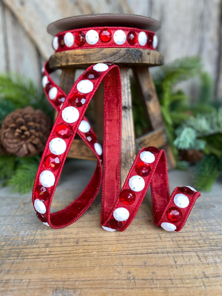 3/4" Gumdrop Red Ribbon, Christmas Ribbon