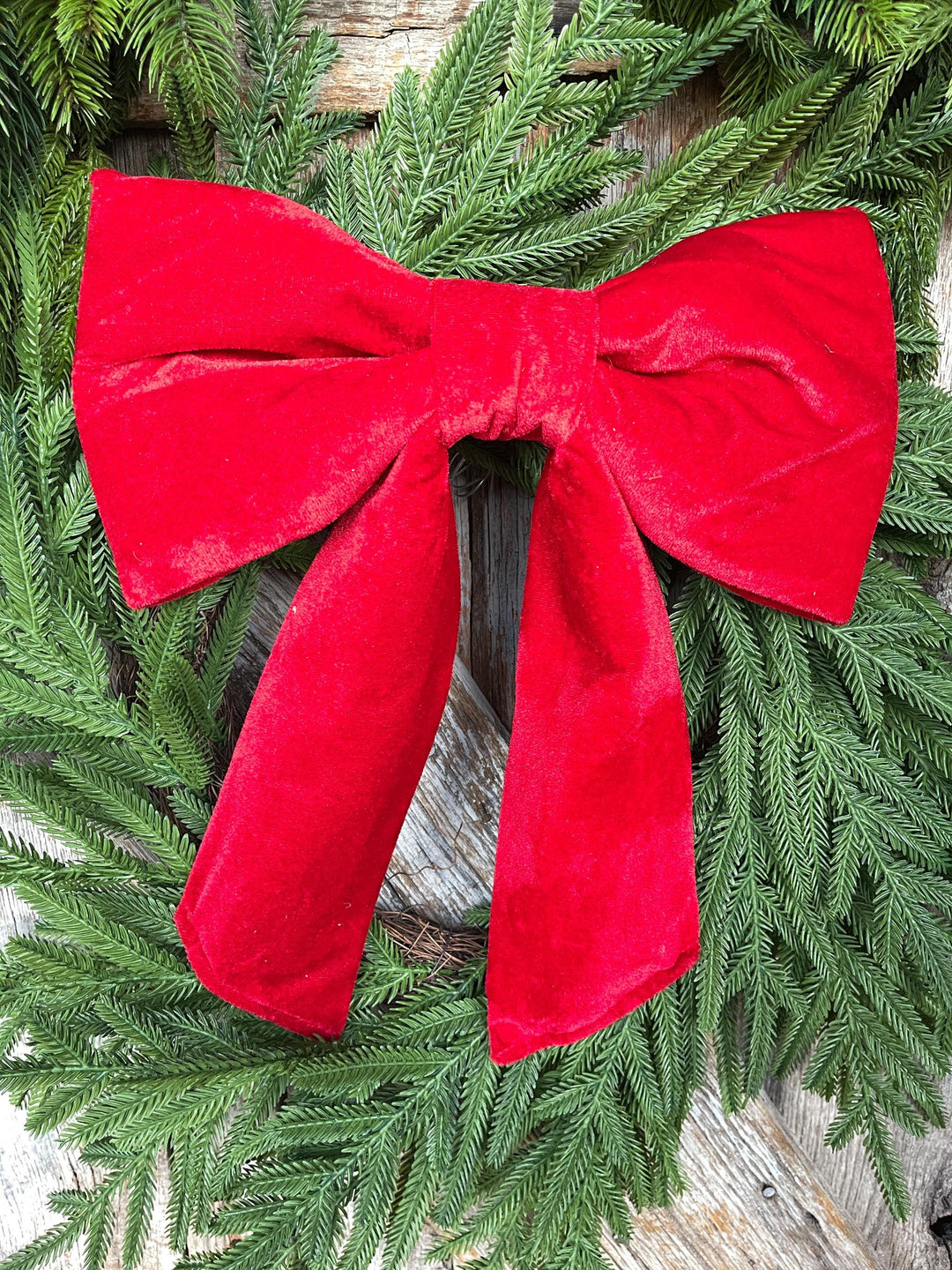 12" x 16" Red Velvet Bow, Red Christmas Bow, Velvet Bow
