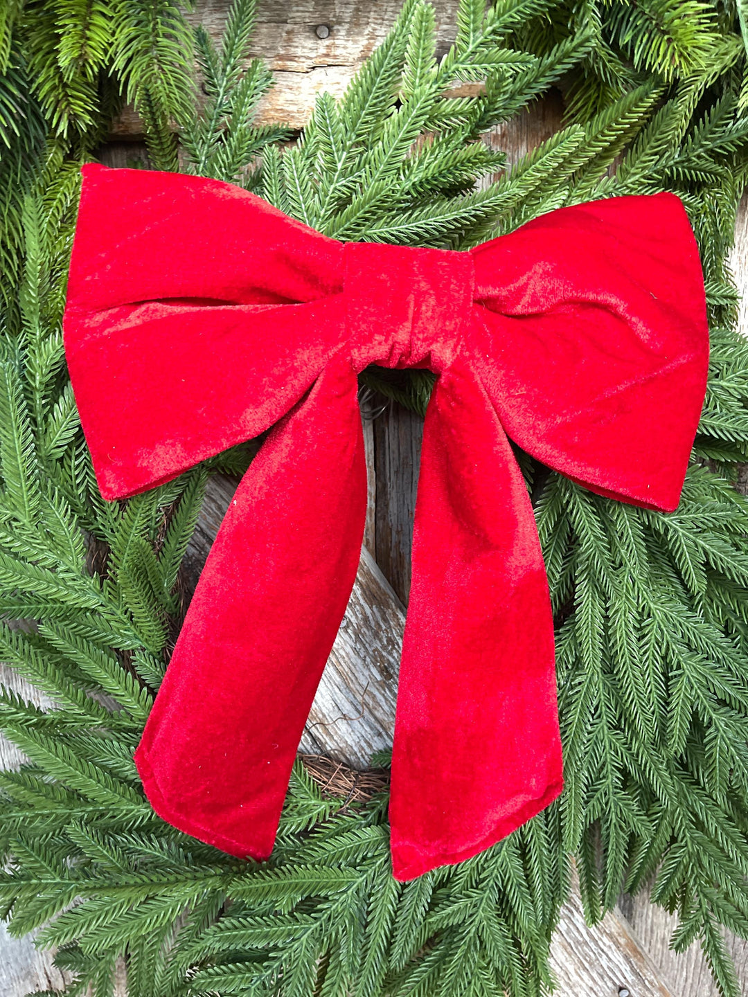 12" x 16" Red Velvet Bow, Red Christmas Bow