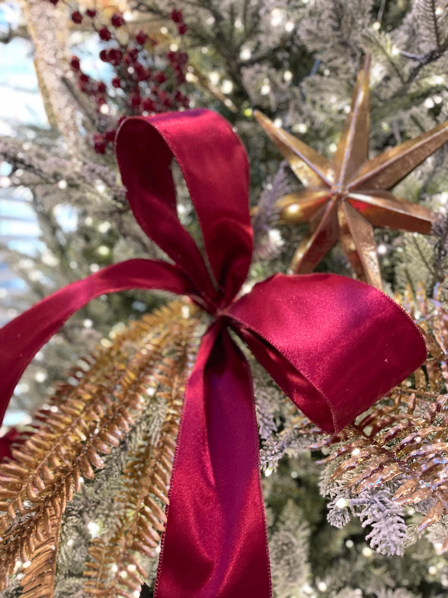 1" Burgundy Satin Ribbon, Christmas Ribbon, Satin Ribbon