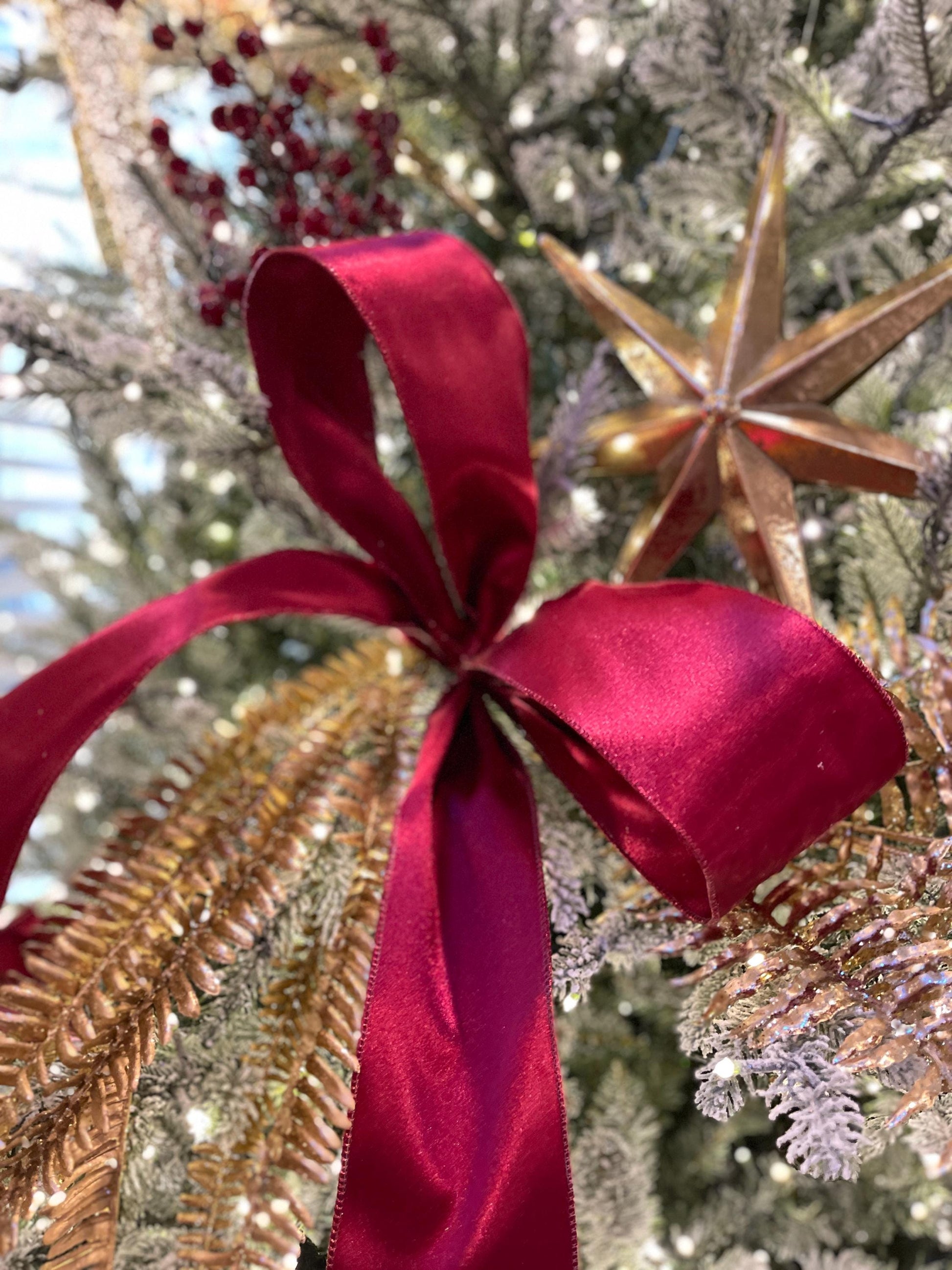 1" Burgundy Satin Ribbon, Christmas Ribbon, Satin Ribbon