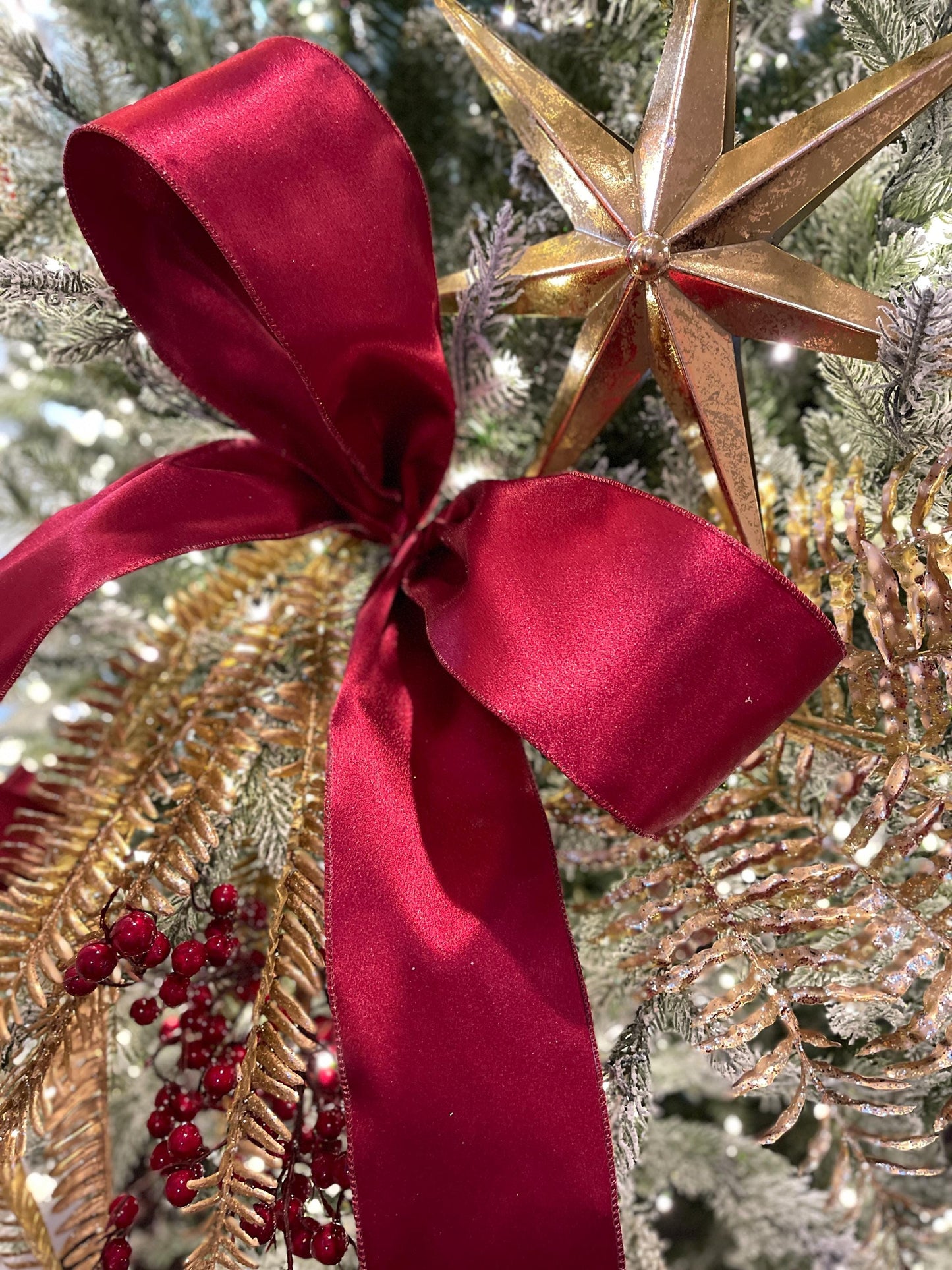 1" Burgundy Satin Ribbon, Christmas Ribbon, Satin Ribbon