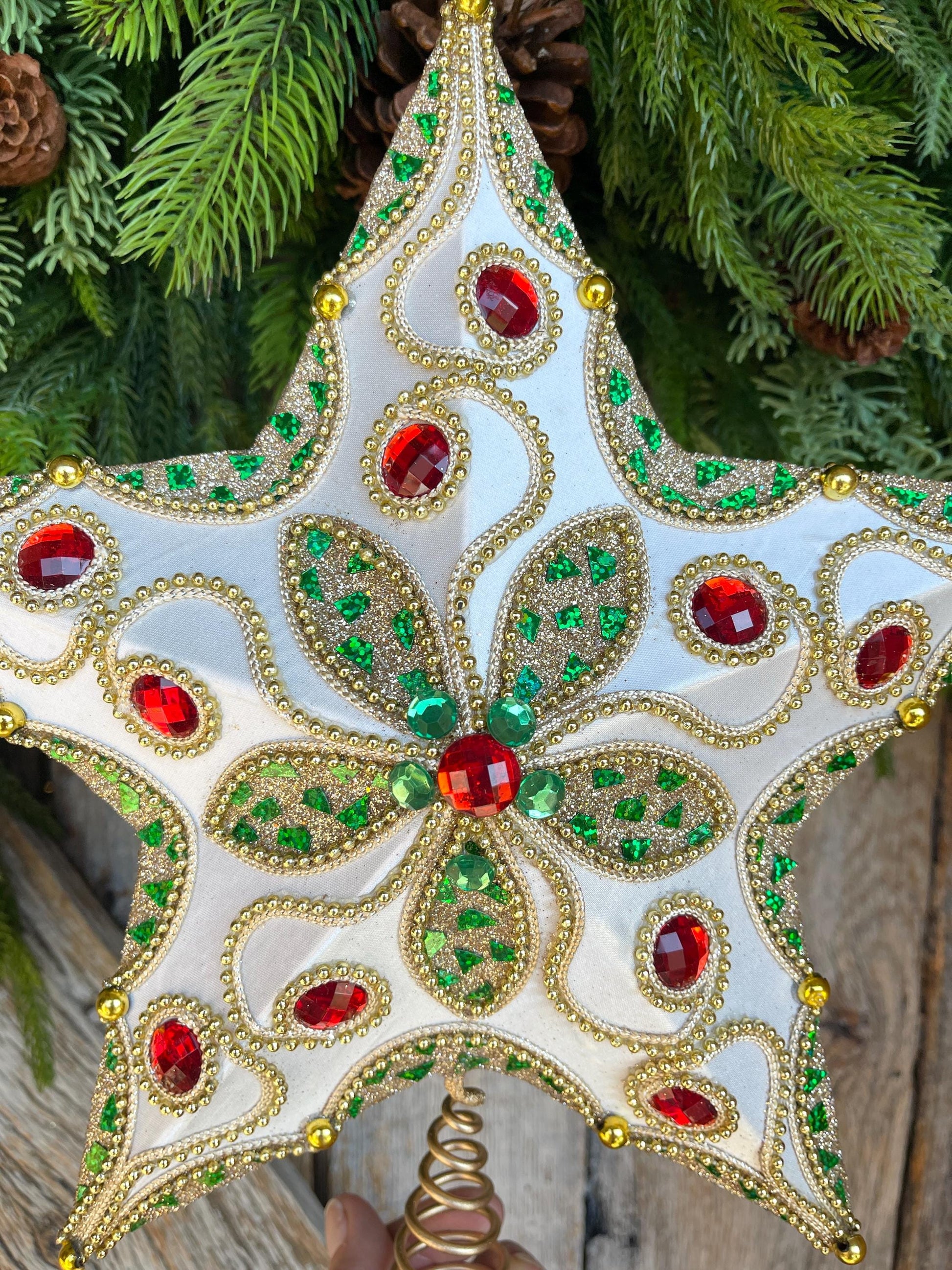 Jeweled Star Tree Topper, Star for Christmas Tree
