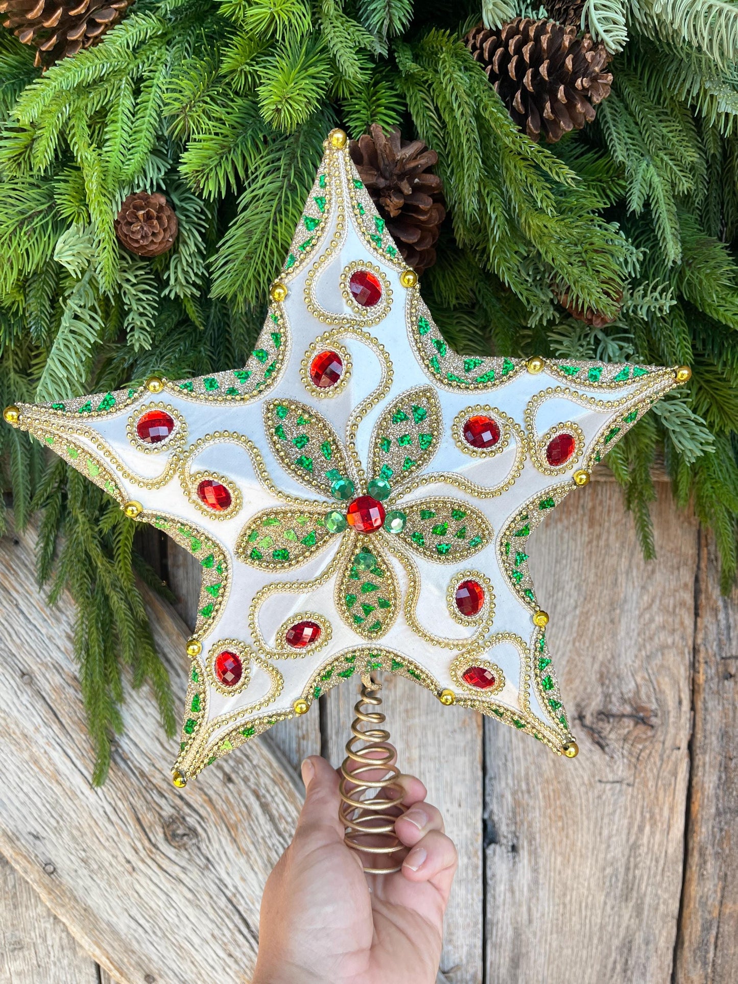 Jeweled Star Tree Topper, Star for Christmas Tree